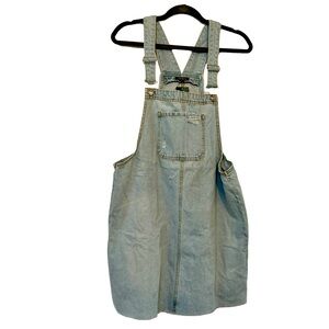 Wild Fable light denim Overalls Dress NWT size L distressed cotton